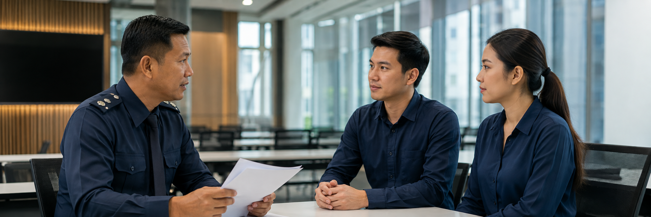 Vision 360 supervisor interviewing security officer candidates